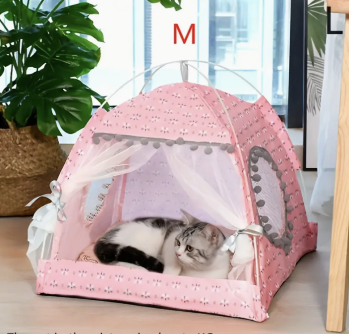 Cat Floral Pink Tent